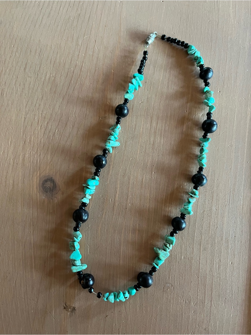 Handmade bead seed necklace genuine magnesite lovely color bohemian see photos